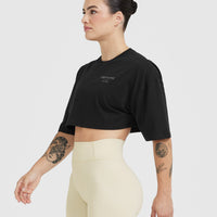 Classic Lifters Graphic Relaxed Crop Lightweight T-Shirt | Black