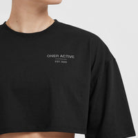 Classic Lifters Graphic Relaxed Crop Lightweight T-Shirt | Black
