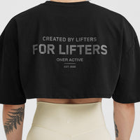 Classic Lifters Graphic Relaxed Crop Lightweight T-Shirt | Black