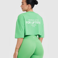 Classic Lifters Graphic Relaxed Crop Lightweight T-Shirt | Jade