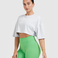 Classic Lifters Graphic Relaxed Crop Lightweight T-Shirt | Light Grey Marl