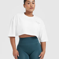 Classic Lifters Graphic Relaxed Crop Lightweight T-Shirt | White