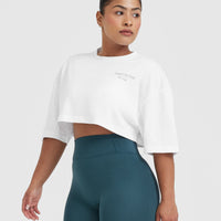 Classic Lifters Graphic Relaxed Crop Lightweight T-Shirt | White