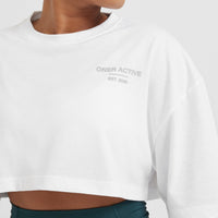 Classic Lifters Graphic Relaxed Crop Lightweight T-Shirt | White