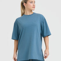 Classic Longline T-Shirt | Moonstone Blue