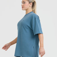 Classic Longline T-Shirt | Moonstone Blue