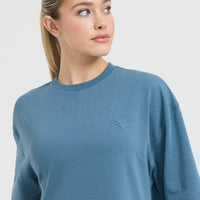Classic Longline T-Shirt | Moonstone Blue