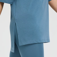 Classic Longline T-Shirt | Moonstone Blue