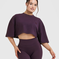 Classic Relaxed Crop Lightweight T-Shirt | Blackberry Purple