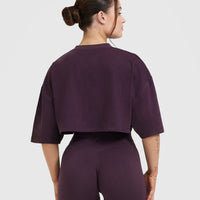 Classic Relaxed Crop Lightweight T-Shirt | Blackberry Purple