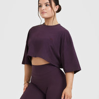 Classic Relaxed Crop Lightweight T-Shirt | Blackberry Purple