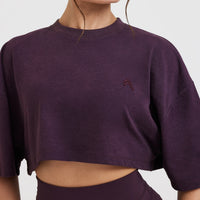 Classic Relaxed Crop Lightweight T-Shirt | Blackberry Purple