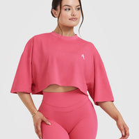 Classic Relaxed Crop Lightweight T-Shirt | Velvet Pink