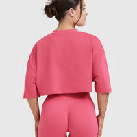 Classic Relaxed Crop Lightweight T-Shirt | Velvet Pink
