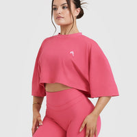 Classic Relaxed Crop Lightweight T-Shirt | Velvet Pink