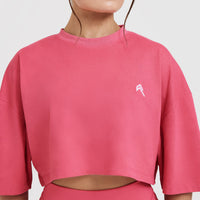 Classic Relaxed Crop Lightweight T-Shirt | Velvet Pink