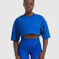 Classic Relaxed Crop Lightweight T-Shirt | Cobalt