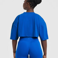 Classic Relaxed Crop Lightweight T-Shirt | Cobalt
