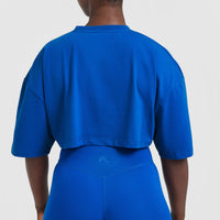 Classic Relaxed Crop Lightweight T-Shirt | Cobalt