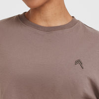 Classic Relaxed Crop Lightweight T-Shirt | Cool Brown