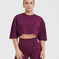 Classic Relaxed Crop Lightweight T-Shirt | Ripe Fig