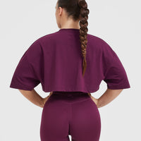 Classic Relaxed Crop Lightweight T-Shirt | Ripe Fig
