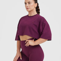Classic Relaxed Crop Lightweight T-Shirt | Ripe Fig