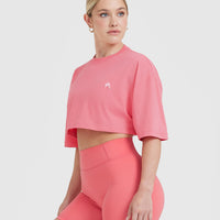 Classic Relaxed Crop Lightweight T-Shirt | Washed Amplify Pink