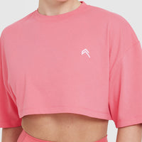 Classic Relaxed Crop Lightweight T-Shirt | Washed Amplify Pink