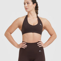Classic Seamless 2.0 Halter Neck Bralette | 70% Cocoa Marl