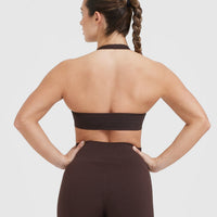 Classic Seamless 2.0 Halter Neck Bralette | 70% Cocoa Marl