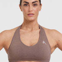 Classic Seamless 2.0 Halter Neck Bralette | Cool Brown Marl