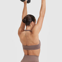 Classic Seamless 2.0 Halter Neck Bralette | Cool Brown Marl