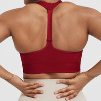 Classic Seamless 2.0 V-Neck Bralette | Red Wine Marl