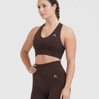 Classic Seamless 2.0 V-Neck Bralette | 70% Cocoa Marl