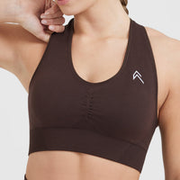Classic Seamless 2.0 V-Neck Bralette | 70% Cocoa Marl