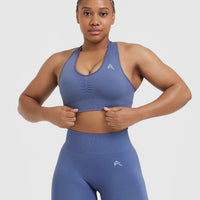 Classic Seamless 2.0 V-Neck Bralette | Slate Blue Marl