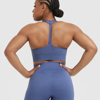 Classic Seamless 2.0 V-Neck Bralette | Slate Blue Marl