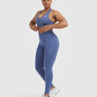 Classic Seamless 2.0 V-Neck Bralette | Slate Blue Marl