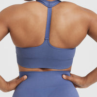 Classic Seamless 2.0 V-Neck Bralette | Slate Blue Marl