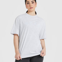 Classic Varsity Oversized Lightweight T-shirt | Light Grey Marl