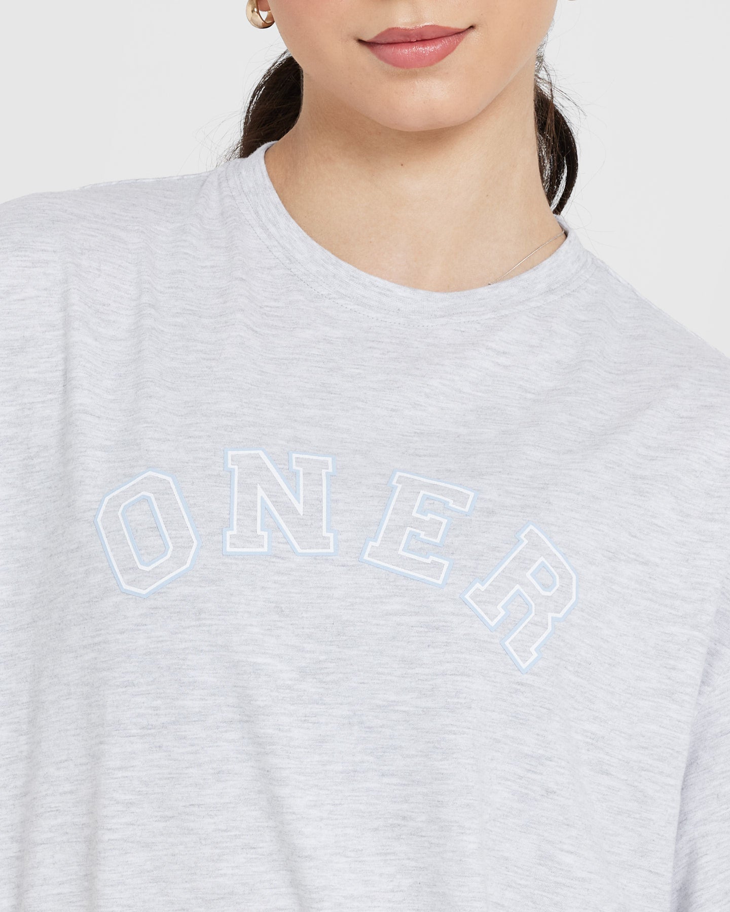 Classic Varsity Oversized Lightweight T-shirt | Light Grey Marl
