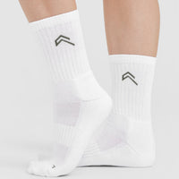 Crew Socks 2 Pack | White/Grey/Forest Green