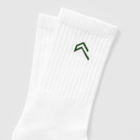 Crew Socks 2 Pack | White/Grey/Forest Green