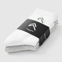Crew Socks 2 Pack | White/Grey/Forest Green