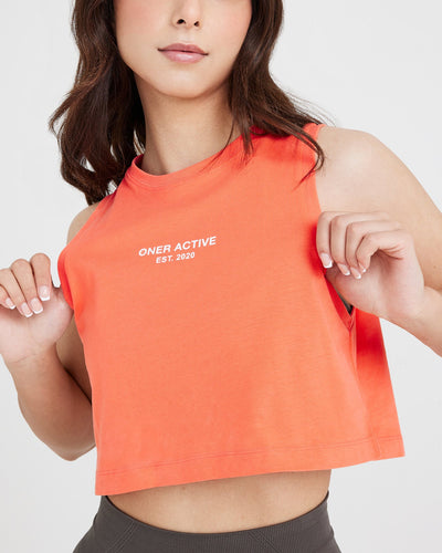 Graphic Jersey Tank | Washed Peach Blossom