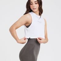 Graphic Jersey Tank | White
