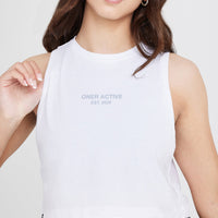 Graphic Jersey Tank | White