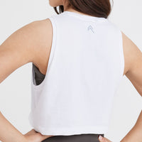 Graphic Jersey Tank | White