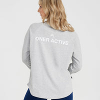 Graphic Oversized Long Sleeve Tee | Silver Marl